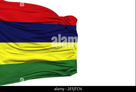 Mauritius Flagge isoliert auf weißem Hintergrund Stockfoto