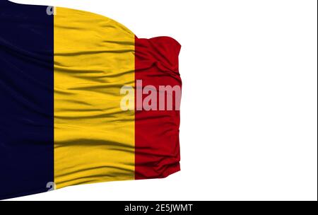 Tschad Flagge isoliert auf weißem Hintergrund Stockfoto