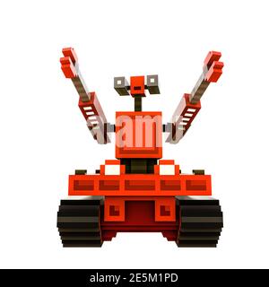 Roboter-Symbol isoliert auf weißem Hintergrund 3d-Abbildung Stockfoto