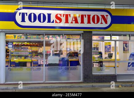 Toolstation Einzelhandel Shop Kette Verkauf von Werkzeugen, Baumaterialien und Hardware Stockfoto