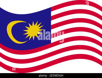 Ursprüngliche und einfache Malaysia Flagge isoliert in den offiziellen Farben und Anteil CorrectlyThe Malaysia ist Mitglied der ASEAN-Wirtschaftsgemeinschaft Stock Vektor