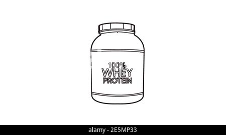 Vektor-Illustrationen von Whey Protein Flasche Stock Vektor