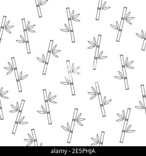 Nahtloses Bambusmuster. China Bäume mit Blättern Dekoration Vektor Illustration. Stock Vektor