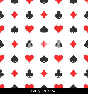 Poker passt nahtlose Muster Hintergrund. Casino Elemente Vektor-Illustration. Stock Vektor