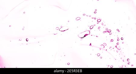 Transparentes rosa Gel auf weißem Hintergrund. Stockfoto