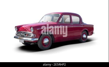 Klassische britische Limousine Familienauto isoliert auf weißem Hintergrund Stockfoto