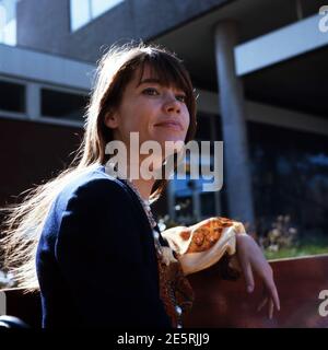 FRANCOISE HARDY, französische Chansonsängerin und Schauspielerin in Deutschland, 1966. FRANCOISE HARDY, französische Chansonsängerin und Filmschauspielerin in Deutschland, 1966. Stockfoto