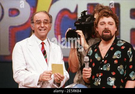 Donnerlippchen – Spiele ohne Gewähr, Spielshow, Deutschland 1986 - 1988, Alfred Biolek mit Moderator Jürgen von der Lippe Stockfoto