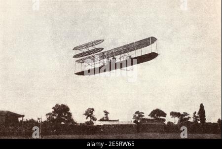 Das Flugzeug der Gebrüder Wright im Jahr 1908. Stockfoto
