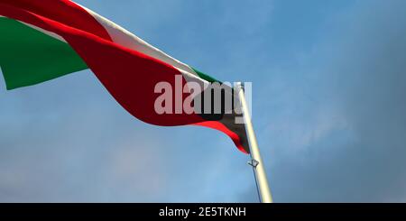 3d-Darstellung der Nationalflagge des Kuwait Stockfoto