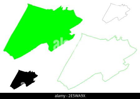 Monroe County, State of West Virginia (U.S. County, United States of America, USA, U.S., US) Kartenvektordarstellung, Skizze Monroe Karte Stock Vektor