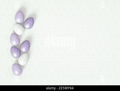 3D-Illustration. Ostereier auf isoliertem Hintergrund. Stockfoto