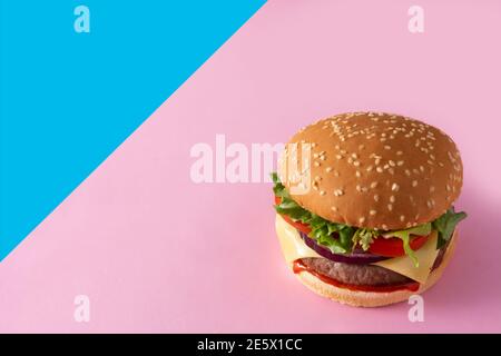 Leckere gesunde Kichererbsen Burger. Alternative Ernährung. Veganismus Food Konzept. Speicherplatz kopieren Stockfoto