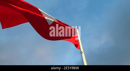 3d-Darstellung der Nationalflagge der Schweiz Stockfoto