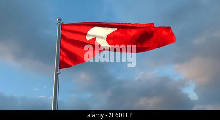 3d-Darstellung der Nationalflagge der Schweiz Stockfoto