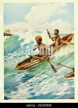 Norman Hardy Gemälde aus den frühen 1900er Jahren Melanesia Stockfoto