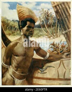 Norman Hardy Gemälde aus den frühen 1900er Jahren Melanesia Stockfoto