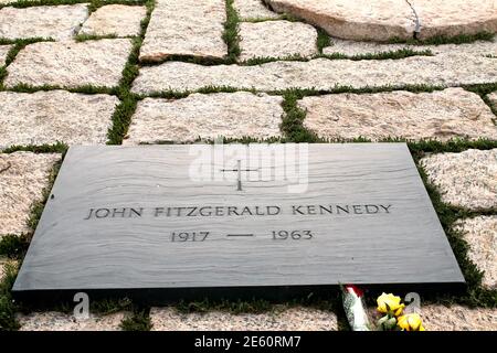 John F. Kennedy und Eternal Flame Arlington Cemetery Virginia Stockfoto