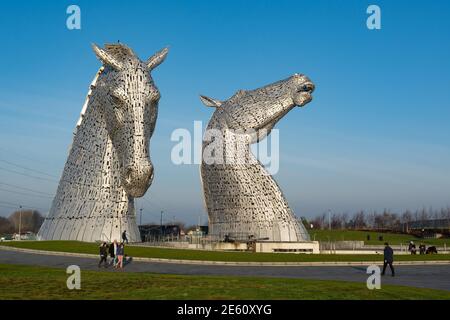 The Kelpies von Andy Scott, Helix Park, Falkirk, Schottland, Großbritannien Stockfoto