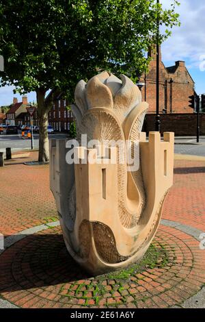 Blick auf das Stadtzentrum in Horncastle Stadt, Lincolnshire, England, Großbritannien Stockfoto