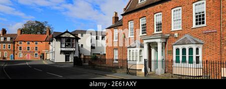 Blick auf das Stadtzentrum in Horncastle Stadt, Lincolnshire, England, Großbritannien Stockfoto