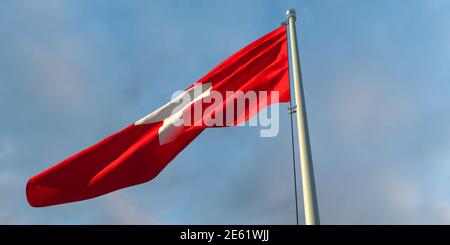 3d-Darstellung der Nationalflagge der Schweiz Stockfoto