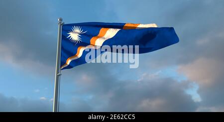 3d-Darstellung der Nationalflagge der Marshallinseln Stockfoto