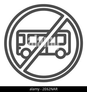 Bus mit Verbotslinie Symbol, Warnung und Vorsicht für covid-19 Epidemie Konzept, Bus mit Kreuz Zeichen auf weißem Hintergrund, verboten, mit dem Bus transportiert werden Stock Vektor