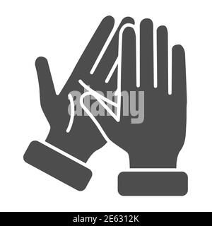 Applaus solide Symbol, Gesten Konzept, bravo Zeichen auf weißem Hintergrund, Hände klatschen Symbol in Glyph-Stil für mobile Konzept und Web-Design. Vektor Stock Vektor