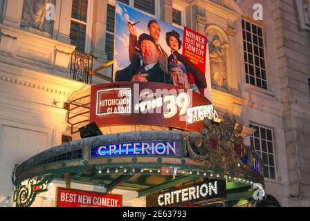 'The 39 Steps'-Stück, Criterion Theatre, Piccadilly Circus, West End, Greater London, England, Großbritannien Stockfoto