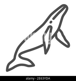Whale Linie Symbol, Ozean-Konzept, Orca-Zeichen auf weißem Hintergrund, Pottwal Symbol in Umriss-Stil für mobile Konzept und Web-Design. Vektorgrafiken. Stock Vektor