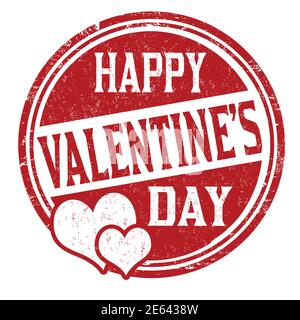 Happy valentine's day Grunge Gummi Stempel auf weißem Hintergrund, Vektor-Illustration Stock Vektor