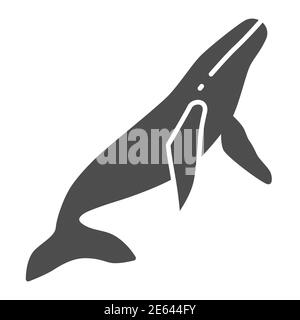 Whale solide Ikone, Ozean-Konzept, Orca-Zeichen auf weißem Hintergrund, Pottwal-Symbol in Glyph-Stil für mobile Konzept und Web-Design. Vektorgrafiken. Stock Vektor