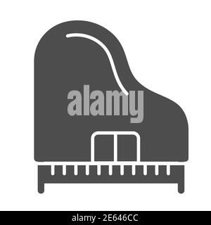 Piano solide Ikone, Musikinstrumente Konzept, Synthesizer-Zeichen auf weißem Hintergrund, Flügel-Symbol in Glyph-Stil für mobile Konzept und Web-Design Stock Vektor