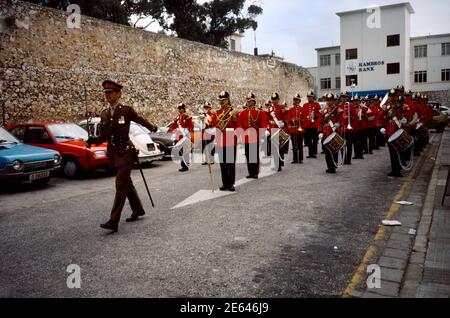 Gibraltar Marching Band Wachwechsel Stockfoto