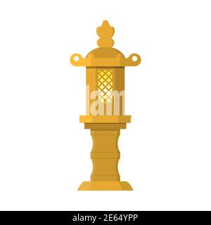 Traditionelle japanische Laterne aus Stein. Stock Vektor