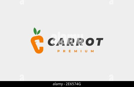 Buchstabe C Karotte Logo Design Vektor Symbol Illustration Stockfoto