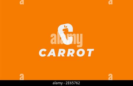 Buchstabe C Karotte Logo Design Vektor Symbol Illustration Stockfoto