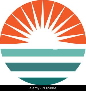 Sonnenuntergang Logo Symbol Design Vektor Vorlage Stock Vektor