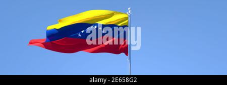 3D-Darstellung der einwinkenden Nationalflagge Venezuelas Der Wind Stockfoto