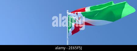 3D-Darstellung der einwinkenden Nationalflagge Burundis Der Wind Stockfoto