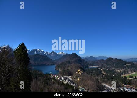 See neben Schloss Neuschwanstein Stockfoto