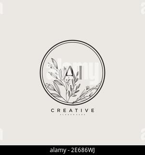 AI Beauty Vektor anfängliche Logo Art, Handschrift Logo der ursprünglichen Signatur, Hochzeit, Mode, jewerly, Boutique, floral und botanisch mit kreativen temp Stock Vektor