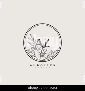 AZ Beauty Vektor Initial Logo Art, Handschrift Logo der ersten Unterschrift, Hochzeit, Mode, Schmuck, Boutique, Blumen und botanische mit kreativen temp Stock Vektor