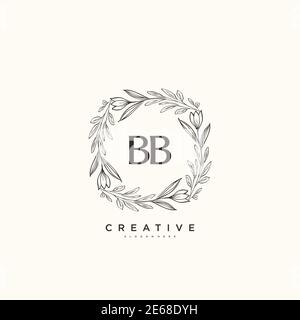 BB Beauty Vektor anfängliche Logo Art, Handschrift Logo der ursprünglichen Signatur, Hochzeit, Mode, Schmuck, Boutique, Blumen und botanische mit kreativen temp Stock Vektor