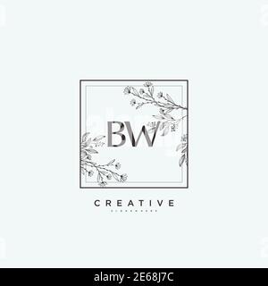 BW Beauty Vektor anfängliche Logo Art, Handschrift Logo der ersten Unterschrift, Hochzeit, Mode, Schmuck, Boutique, Blumen und botanische mit kreativen temp Stock Vektor