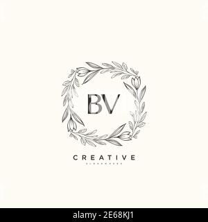 BV Beauty Vektor anfängliche Logo Art, Handschrift Logo der ersten Unterschrift, Hochzeit, Mode, Schmuck, Boutique, Blumen und botanische mit kreativen temp Stock Vektor
