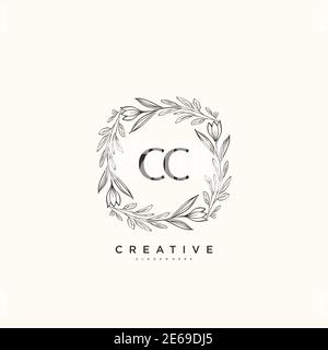CC Beauty Vektor anfängliche Logo Art, Handschrift Logo der ursprünglichen Signatur, Hochzeit, Mode, Schmuck, Boutique, Blumen und botanische mit kreativen temp Stock Vektor