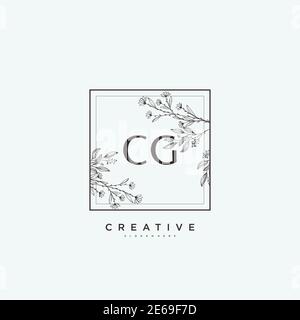 CG Beauty Vektor Initial Logo Art, Handschrift Logo der ersten Unterschrift, Hochzeit, Mode, Schmuck, Boutique, Blumen und botanische mit kreativen temp Stock Vektor
