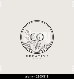 CO Beauty Vektor anfängliche Logo Kunst, Handschrift Logo der ursprünglichen Signatur, Hochzeit, Mode, jewerly, Boutique, floral und botanisch mit kreativen temp Stock Vektor